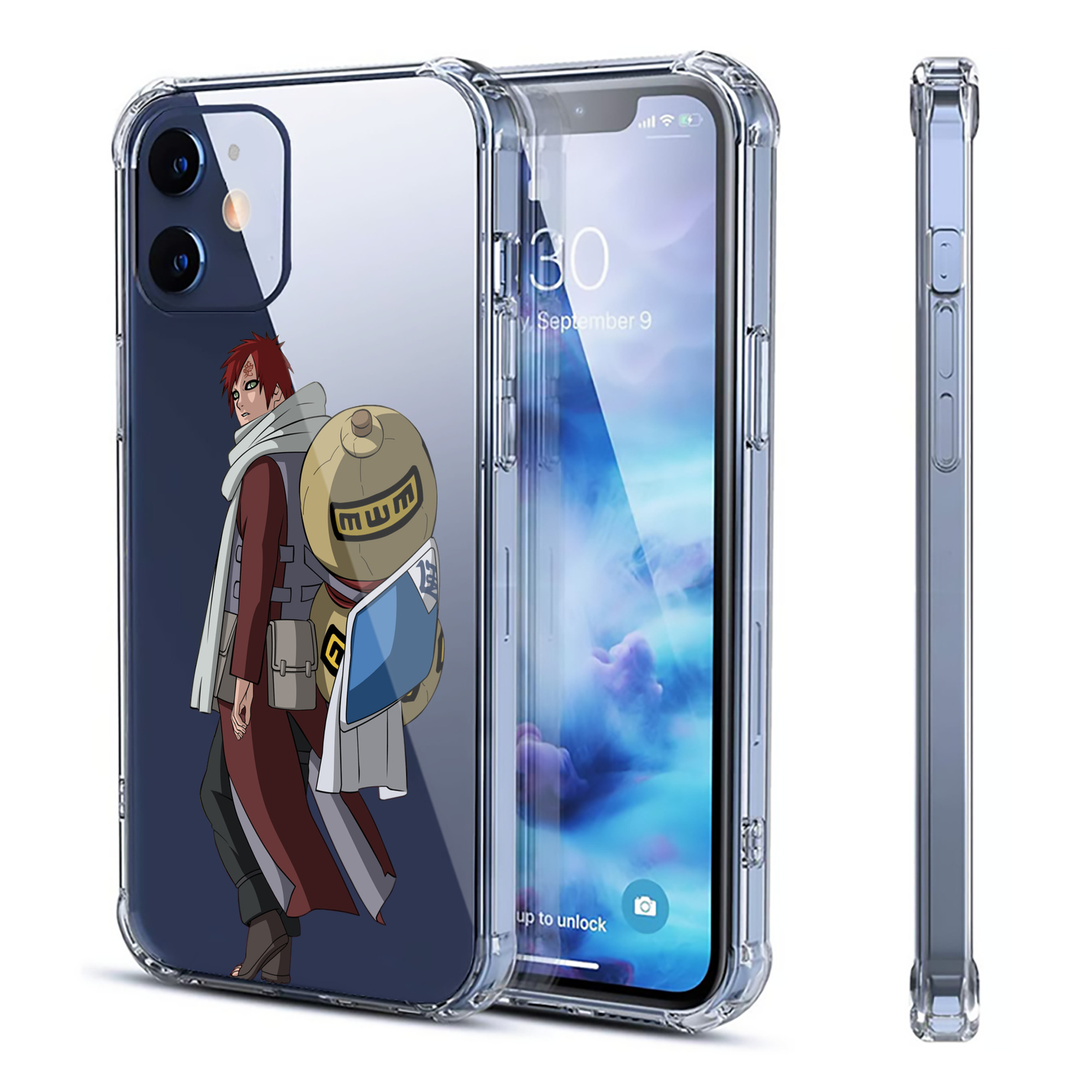 （画像用） NARUTO -ナルト- ガアラ Gaara 【iPhone 12シリーズ対応】透明スマホケース（クリアソフトケース）